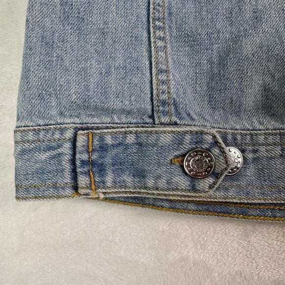 Brandy Melville Jean Vest Button-Up Collared Cotton Light Wash Denim Blue Size S - Picture 13 of 16